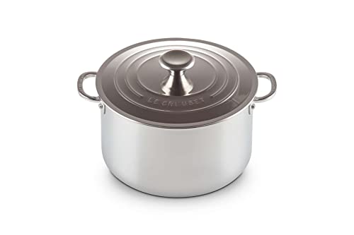 Le Creuset Suppentopf aus 3-ply PLUS Edelstahl 24 cm, 96604824000000, Silber von LE CREUSET
