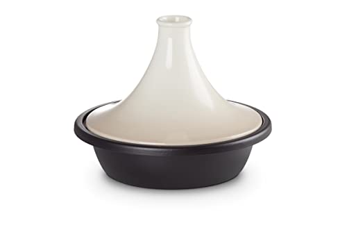 Le Creuset Gusseisen-Tagine, Rund, Ø 31 cm, Für alle Herdarten, Induktion und Backofen geeignet, Meringue, 25138317160422 von LE CREUSET