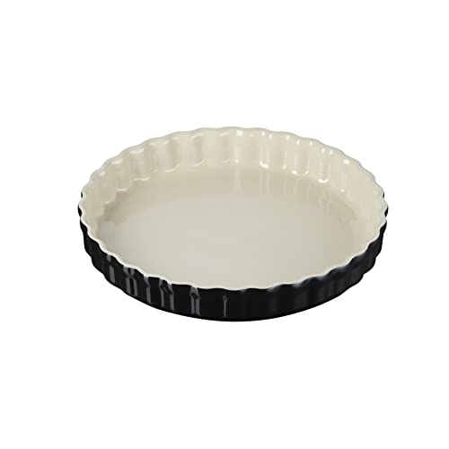 Le Creuset Tarteform aus Steinzeug, 28 cm, 2.1 Liter, Schwarz glänzend, 71120281400001 von LE CREUSET