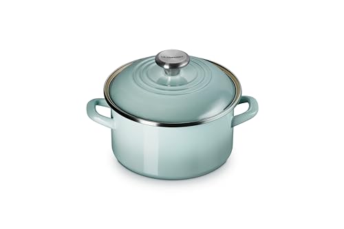 Le Creuset Traditioneller kleiner Suppentopf aus Emaille auf Stahl, 3,8 l, Meersalz von LE CREUSET