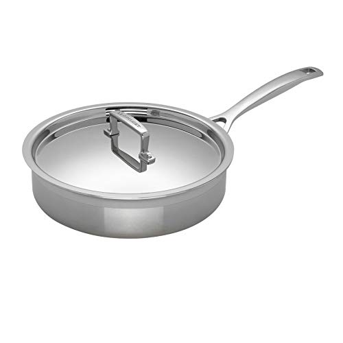 Le Creuset Unbeschichtete Sautépfanne aus 3-ply Edelstahl, Ø 24 cm, Für alle Herdarten inkl. Induktion und Ofen geeignet, Silber, 96202124001000 von LE CREUSET