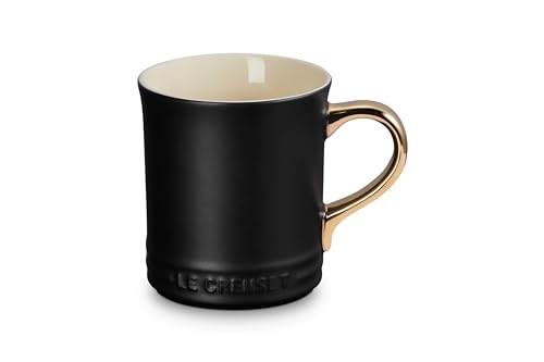 Le Creuset Vancouver Tasse mit goldfarbenem Metallgriff, 400 ml, Lakritz von LE CREUSET