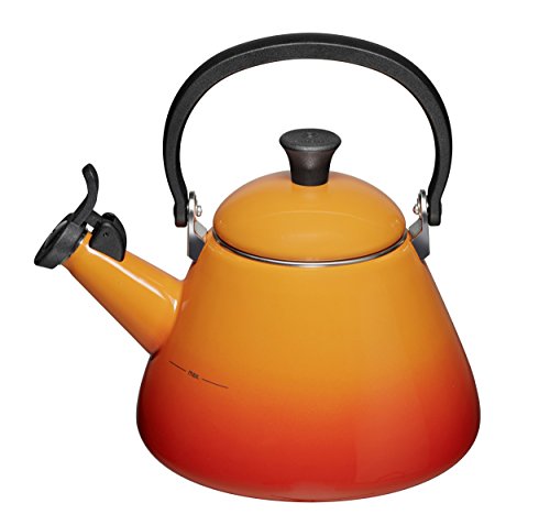 Le Creuset Kone Wasserkessel mit Pfeife, Emaillierter Stahl, 1,6 L, Ofenrot, 92000200090000 von LE CREUSET