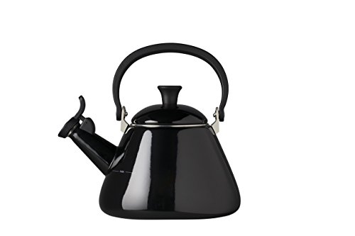 Le Creuset Kone Wasserkessel mit Pfeife, Emaillierter Stahl, 1,6 L, Schwarz glänzend, 40101021400000 von LE CREUSET