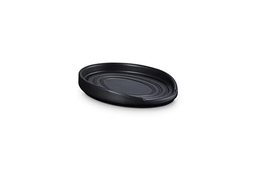 Le Creuset ovale Löffelablage aus Steinzeug, Schwarz matt, 71507150000099 von LE CREUSET