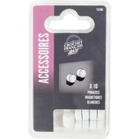 Set mit 10 weißen Reißzwecken von LE CROCHET FRANCAIS, Durchmesser 10 mm Centrale Brico Set mit 10 weißen Reißzwecken von LE CROCHET FRANCAIS, Durchmesser 10 mm Centrale Brico von LE CROCHET FRANCAIS