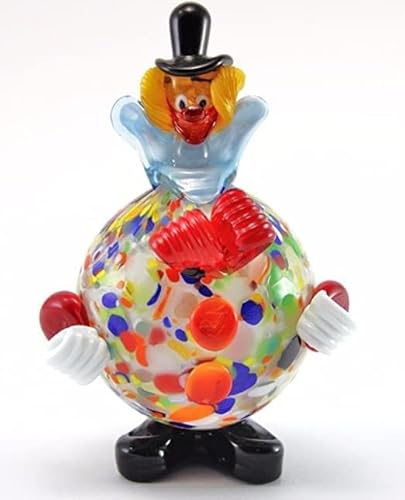 Clown aus Muranoglas, Höhe 18 cm, hergestellt in Italien, Clown (Modell 1) von LE GEMME DI VENEZIA