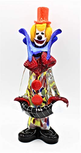 LE GEMME DI VENEZIA Clown Murano Glass H28 cm Made in Italy Clown F451 (Akkordeon) von LE GEMME DI VENEZIA