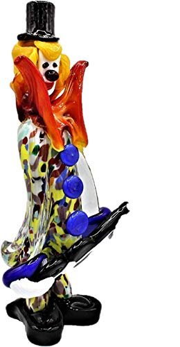 LE GEMME DI VENEZIA Clown Murano Glass H28 cm Made in Italy Clown F451 (Gitarre) von LE GEMME DI VENEZIA