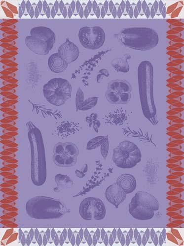 Le Jacquard Français Geschirrtuch Ratatouille Aubergine 60x80 cm Baumwolle von LE JACQUARD FRANÇAIS