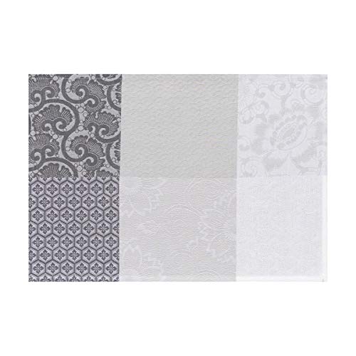 Le Jacquard Francais 22099 (2er Set) Beschichtete Tischsets Fleurs De Kyoto Brume 52X38 cm Baumwolle von LE JACQUARD FRANÇAIS