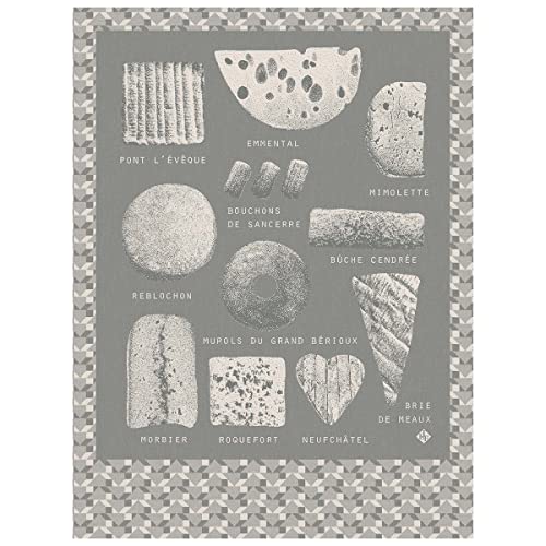 Le Jacquard Français 28158 Geschirrtuch Fromages Cendre 80X60 cm Baumwolle von Le Jacquard Francais