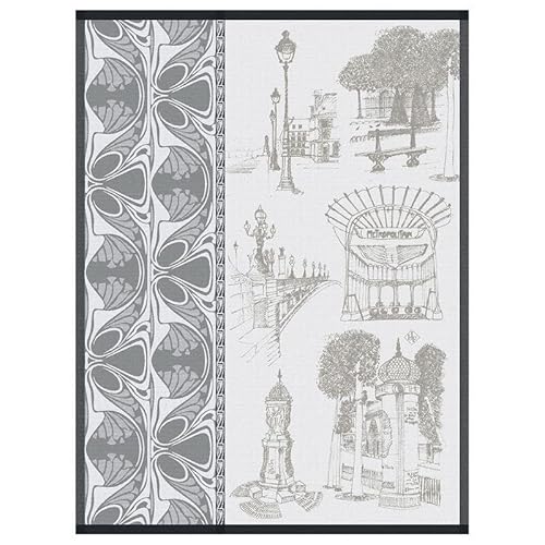 Le Jacquard Français 28557 Geschirrtuch Carnet de Paris Bitume 80X60 cm Baumwolle von LE JACQUARD FRANÇAIS