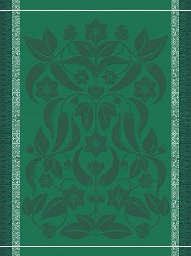 Le Jacquard Français 28980 Geschirrtuch Piments Vert 60x80 cm Baumwolle von LE JACQUARD FRANÇAIS