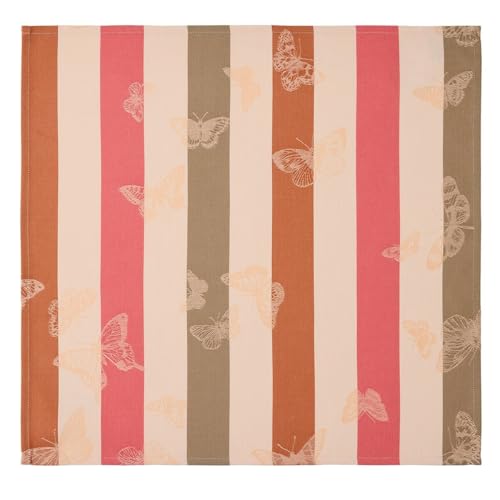 Le Jacquard Français Servietten (4X Set) Bal des Papillons Pêche 50x50 cm Baumwolle von LE JACQUARD FRANÇAIS