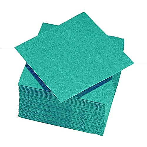 LE NAPPAGE ARTS DE LA TABLE 50 Servietten Tex Touch Cocktail 25 x 24 cm Enteneiblau FSC, Zellstoffwatte, blau (bleu Canard), 25cm x 24cm von Le Nappage