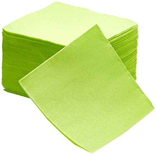 Le Nappage - Papierservietten Tex Touch - Farbe Anisgrün - FSC®-zertifizierte Servietten - Recycelbar und biologisch abbaubar - Packung mit 50 anisgrünen Servietten Größe 24 x 24 cm von LE NAPPAGE ARTS DE LA TABLE