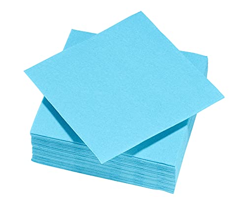 Le Nappage - Papierservietten Tex Touch - Farbe Türkisblau - FSC®-zertifizierte Servietten - Recycelbar und biologisch abbaubar - Packung mit 50 türkisfarbenen Servietten Größe 25 x 24 cm von Le Nappage