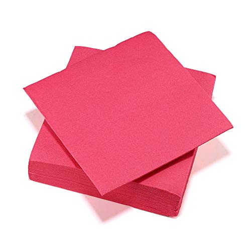 Le Nappage - Tex Touch Paper Servietten - Farbe Pink - FSC®-zertifizierte Servietten - Recycelbar und biologisch abbaubar - Set mit 40 rosa Fuchsia Colour Servietten Großformat 38 x 38 cm von LE NAPPAGE