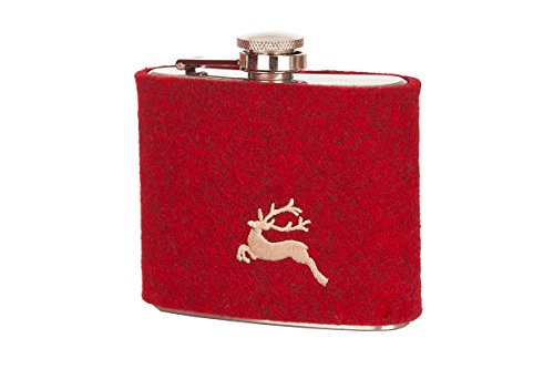 Trachten Flachmann - HIRSCH - anthrazit, rot Trachten Flachmann - HIRSCH - anthrazit, rot von LE NOVITA