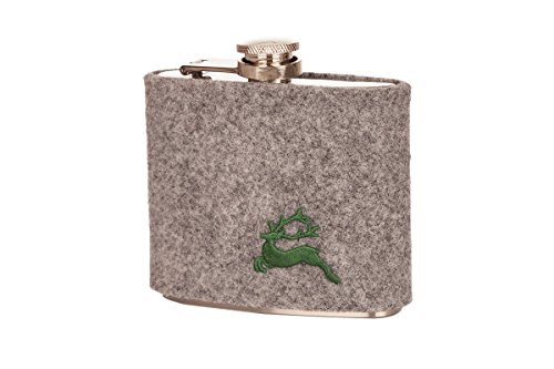 Trachten Flachmann - HIRSCH - braun, grau Trachten Flachmann - HIRSCH - braun, grau von LE NOVITA