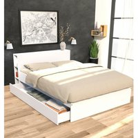 Le Quai Des Affaires - Bett riga 140x190cm + Kopfteil + 1 Schublade / Weiß/ 216x144x80 Le Quai Des Affaires - Bett riga 140x190cm + Kopfteil + 1 Schublade / Weiß/ 216x144x80 von LE QUAI DES AFFAIRES