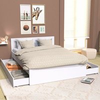 Le Quai Des Affaires - Bett oslo 140x200 + 2 Schubladen / Weiß/ 144x202x80 von WEBER INDUSTRIES