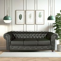Chesterfield 3-Sitzer-Sofa / Schwarz/ 213x85x72 von LE QUAI DES AFFAIRES