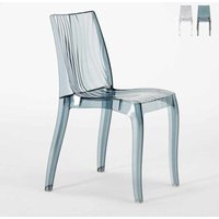 Dune Grand Soleil Stapelbare Bar-Küchenstühle aus durchsichtigem Polycarbonat - Transparent Schwarz Anthrazit Dune Grand Soleil Stapelbare Bar-Küchenstühle aus durchsichtigem Polycarbonat - Transparent Schwarz Anthrazit von LE QUAI DES AFFAIRES
