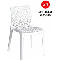 Le Quai Des Affaires - Set aus 4 Stapelstühlen tela / Weiß/ B50xT54xH81 cm Le Quai Des Affaires - Set aus 4 Stapelstühlen tela / Weiß/ B50xT54xH81 cm von LE QUAI DES AFFAIRES