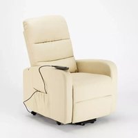 Elizabeth Design Kunstleder Relaxsessel mit Lifter - Beige von LE ROI DU RELAX