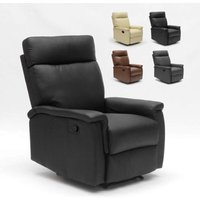 Klappbarer Relaxsessel mit Liegefunktion Fußschemel Kunstleder Modernes Design Aurora - Schwarz Klappbarer Relaxsessel mit Liegefunktion Fußschemel Kunstleder Modernes Design Aurora - Schwarz von LE ROI DU RELAX