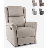 Manuell verstellbarer Relaxsessel mit Fußstütze in Hope Stoff - Beige Manuell verstellbarer Relaxsessel mit Fußstütze in Hope Stoff - Beige von LE ROI DU RELAX