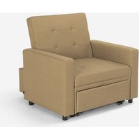Platzsparendes modernes Design Einzelsessel Bett mit Armlehnen Brooke - Beige von LE ROI DU RELAX