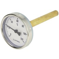 Le Sanitaire - Bimetall Zifferblatt Thermometer 0-120°C 100mm Sensor mit 63 mm Gehäuse von LE SANITAIRE