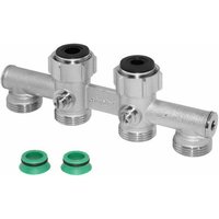 Le Sanitaire - Simplex 4-fach Hahnblock Durchgang für Heizkörper mit Eurokonus 3/4" ag F10059 von LE SANITAIRE