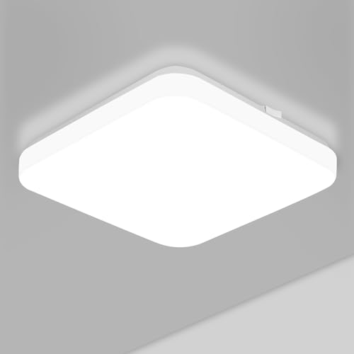 Lepro 24W LED Deckenlampe, IP44 Badezimmerlampe, 2400LM Deckenleuchte Bad Licht für Flur, Küche, Balkon, Korridor, Schlafzimmer, LED Lampe Badlampe Deck, 5000K Kaltweiß, Ø23cm von Lepro