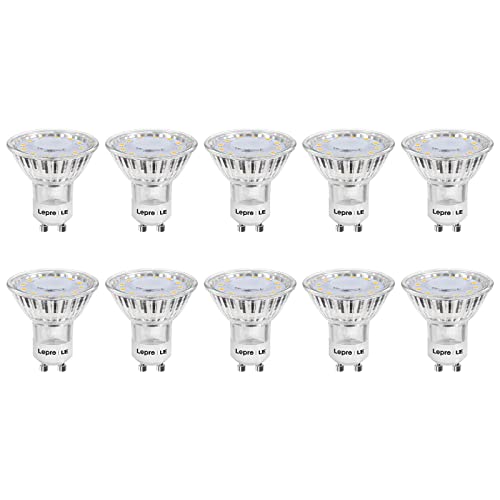 Lepro GU10 LED Lampe, 3W 250 Lumen LED Leuchtmittel, 2700 Kelvin Warmweiß ersetzt 35W Halogenlampen, 100 Grad Abstrahlwinkel, 10er Pack von Lepro