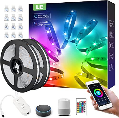 LE Smart LED Strip 10M, 2x5M, Kompatibel mit Alexa, App, Google Home, RGB 300 LEDs, LED Streifen Wifi, Wlan LED Band, Selbstklebend Lichtband, nur 2.4GHz Lichterkette mit Fernbedienung, IP20 von Lepro