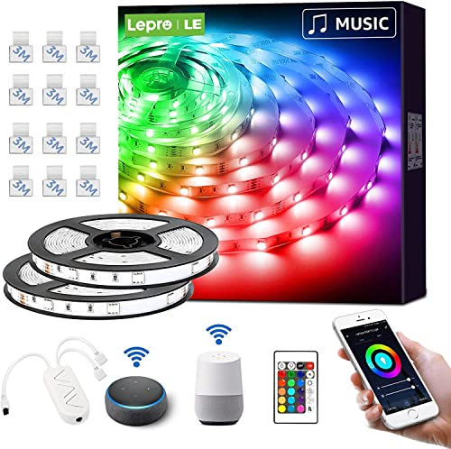 LE Smart LED Strip 10M, 2x5M, Musik Sync, RGB 300 LEDs, Wifi LED Streifen, Superhell 5050 Selbstklebend Lichtband Wlan, Lichterkette mit Fernbedienung, Kompatibel mit Alexa, App, Google Home von Lepro