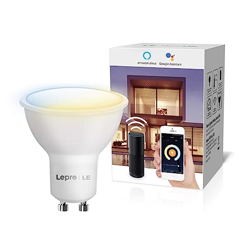 Lepro GU10 Smart LED Lampe, Alexa Glühbirne Dimmbar Warmweiß und Kaltweiß, LED Leuchtmittel (4.5W=50W Halogenglühlampe), kompatibel mit Alexa und Google Home, 1 Stück von Lepro