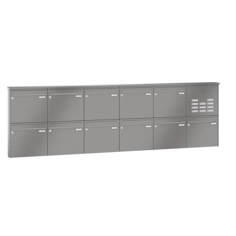 LEABOX 11er Aufputzbriefkasten mit Sprechfeld in RAL 8028 - LEA3 von LEABOX