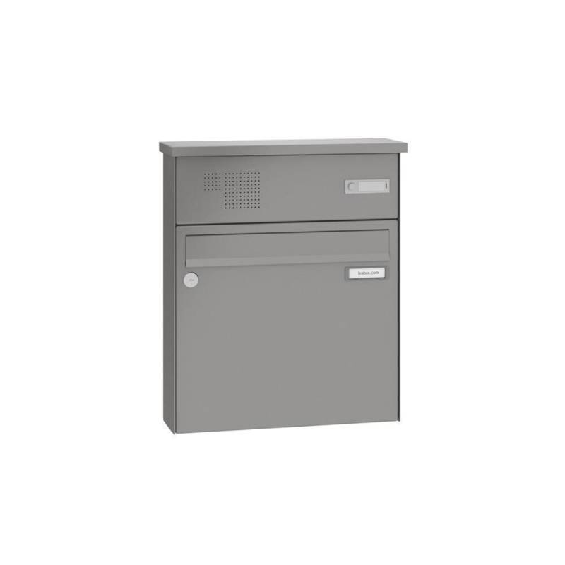 LEABOX Aufputzbriefkasten mit Sprechfeld in RAL 9007 - LEA3 von LEABOX