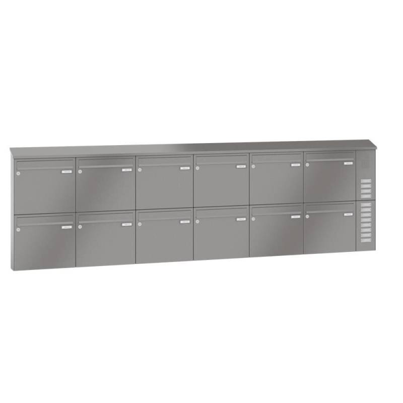 LEABOX 12er Aufputzbriefkasten mit Sprechfeld in RAL7035 - LEA20 von LEABOX