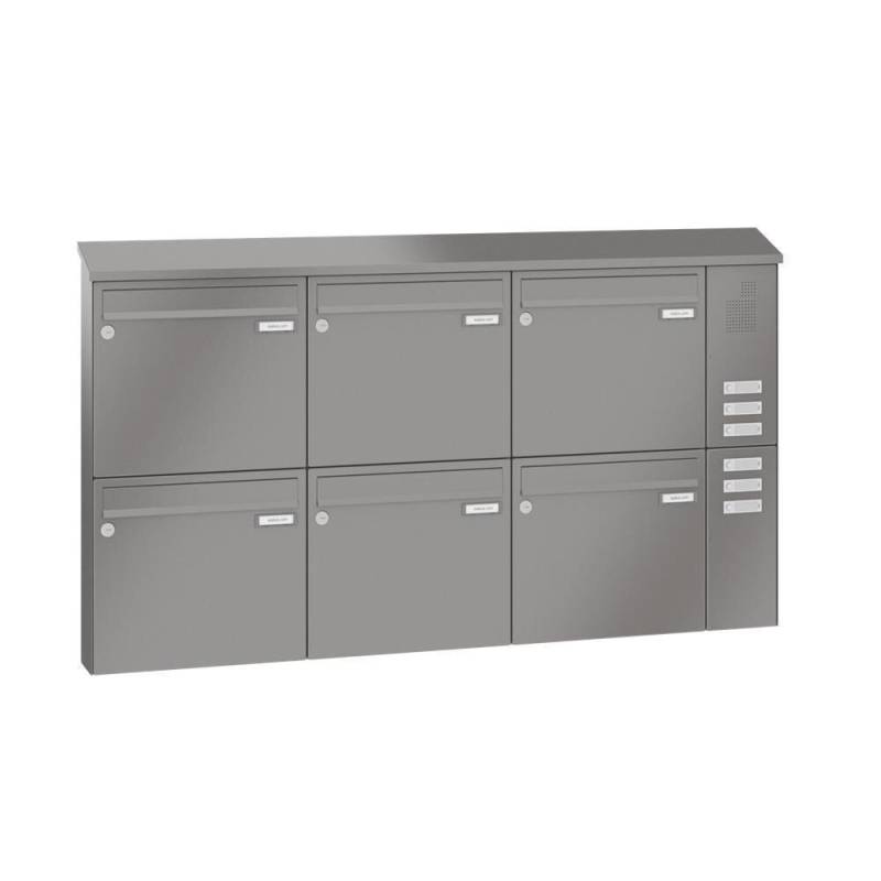 LEABOX 6er Aufputzbriefkasten mit Sprechfeld in RAL7035 - LEA20 von LEABOX