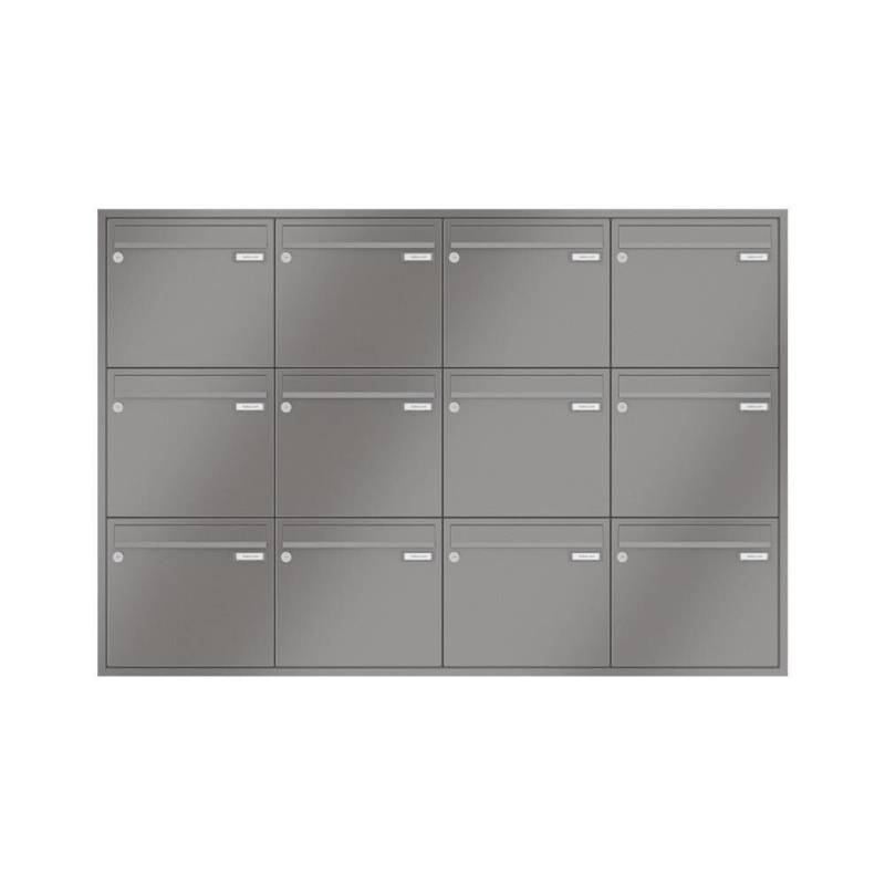 LEABOX 12er Unterputzbriefkasten in RAL 8028 von LEABOX