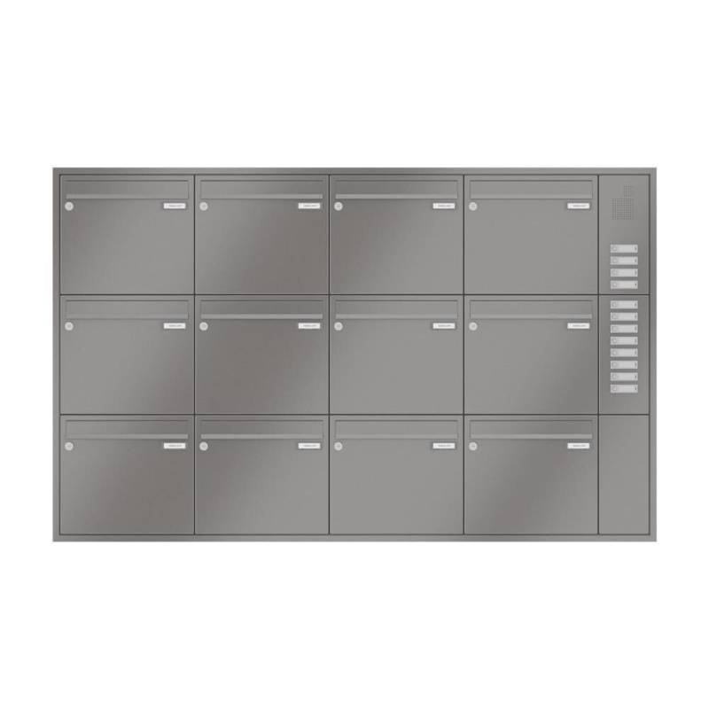 LEABOX 12er Unterputzbriefkasten mit Sprechfeld in RAL 7016 von LEABOX