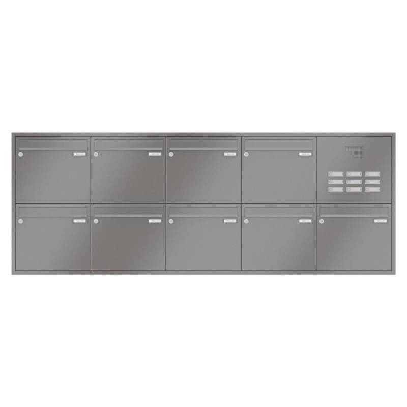 LEABOX 9er Unterputzbriefkasten mit Sprechfeld in RAL 8028 von LEABOX