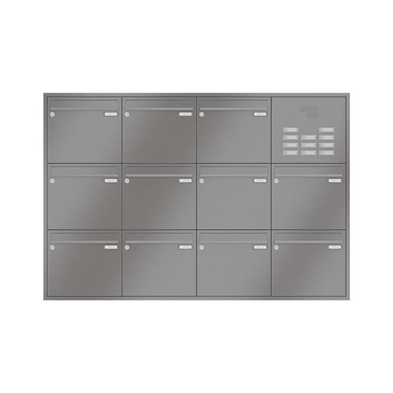 LEABOX 11er Unterputzbriefkasten mit Sprechfeld in RAL 9007 von LEABOX