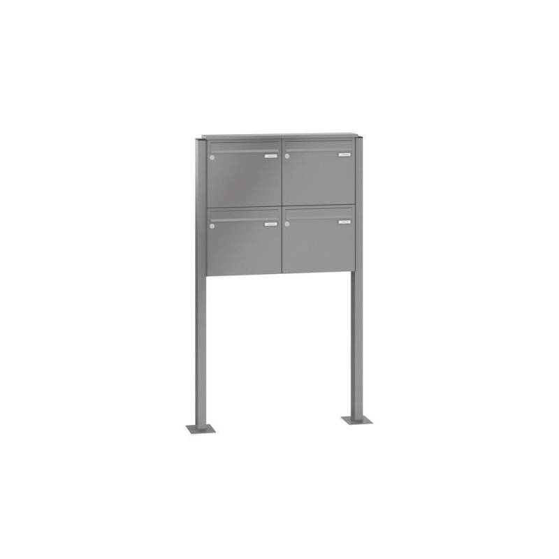LEABOX 4er freistehende Briefkastenanlage in RAL 8028 (Fu?platten) - LEA3 von LEABOX